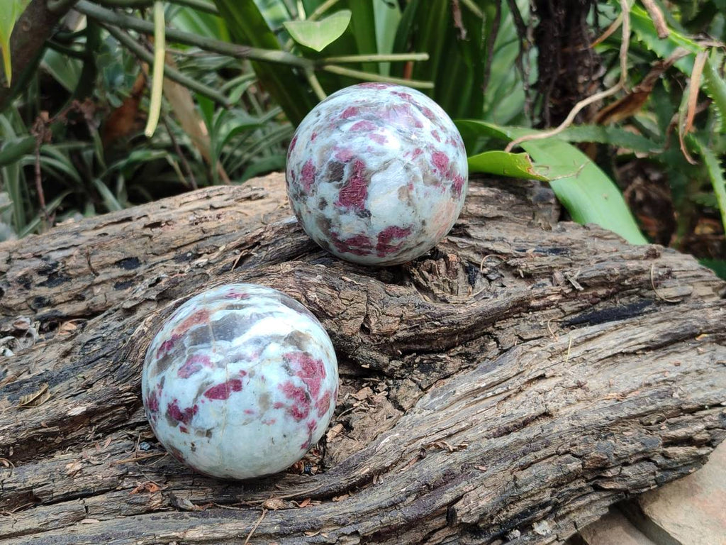 Polished Rubellite Pink Tourmaline Spheres x 6 From Ambatondrazaka, Madagascar - Toprock Gemstones and Minerals 