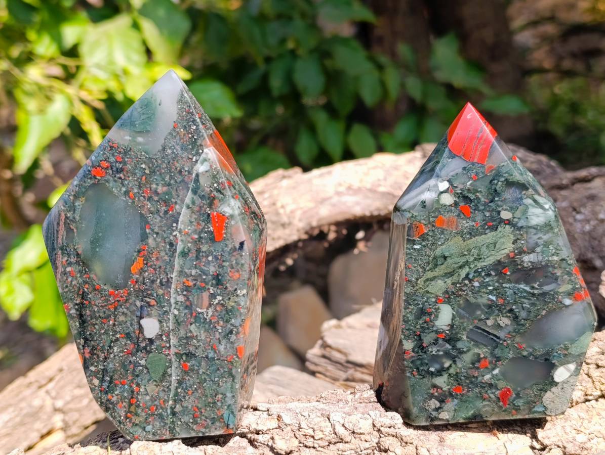 Polished Bloodstone Points x 3 From Swaziland - Toprock Gemstones and Minerals 