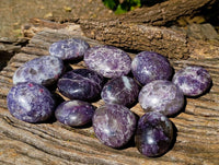 Polished Lepidolite With Pink Rubellite Palm Stones x 12 From Ambatondrazaka, Madagascar - Toprock Gemstones and Minerals 
