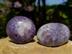 Polished Lepidolite With Pink Rubellite Palm Stones x 12 From Ambatondrazaka, Madagascar - Toprock Gemstones and Minerals 