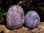 Polished Lepidolite With Pink Rubellite Palm Stones x 12 From Ambatondrazaka, Madagascar - Toprock Gemstones and Minerals 