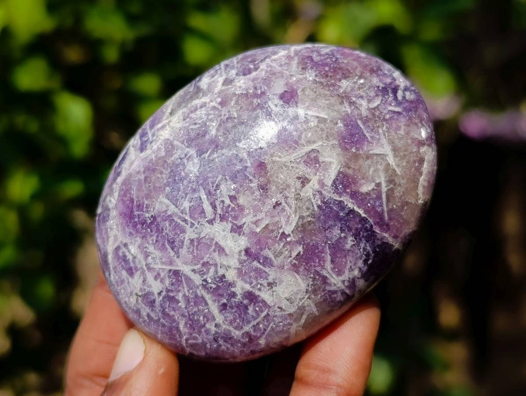 Polished Lepidolite With Pink Rubellite Palm Stones x 12 From Ambatondrazaka, Madagascar - Toprock Gemstones and Minerals 