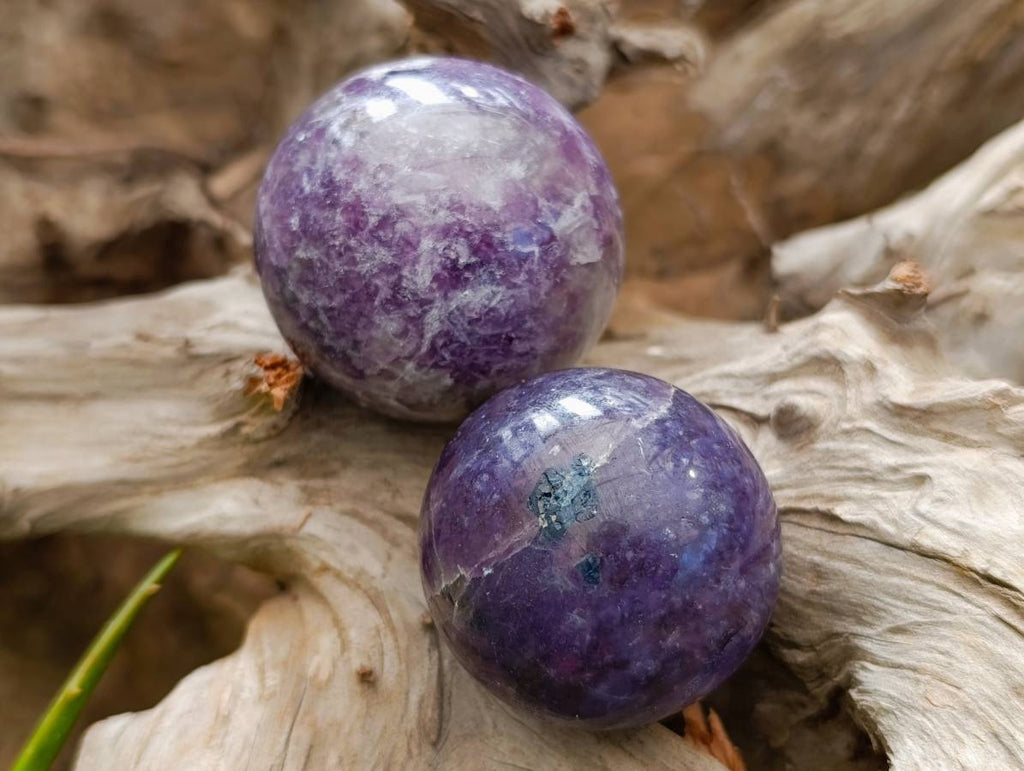Polished Lepidolite Spheres x 6 From Madagascar - Toprock Gemstones and Minerals 