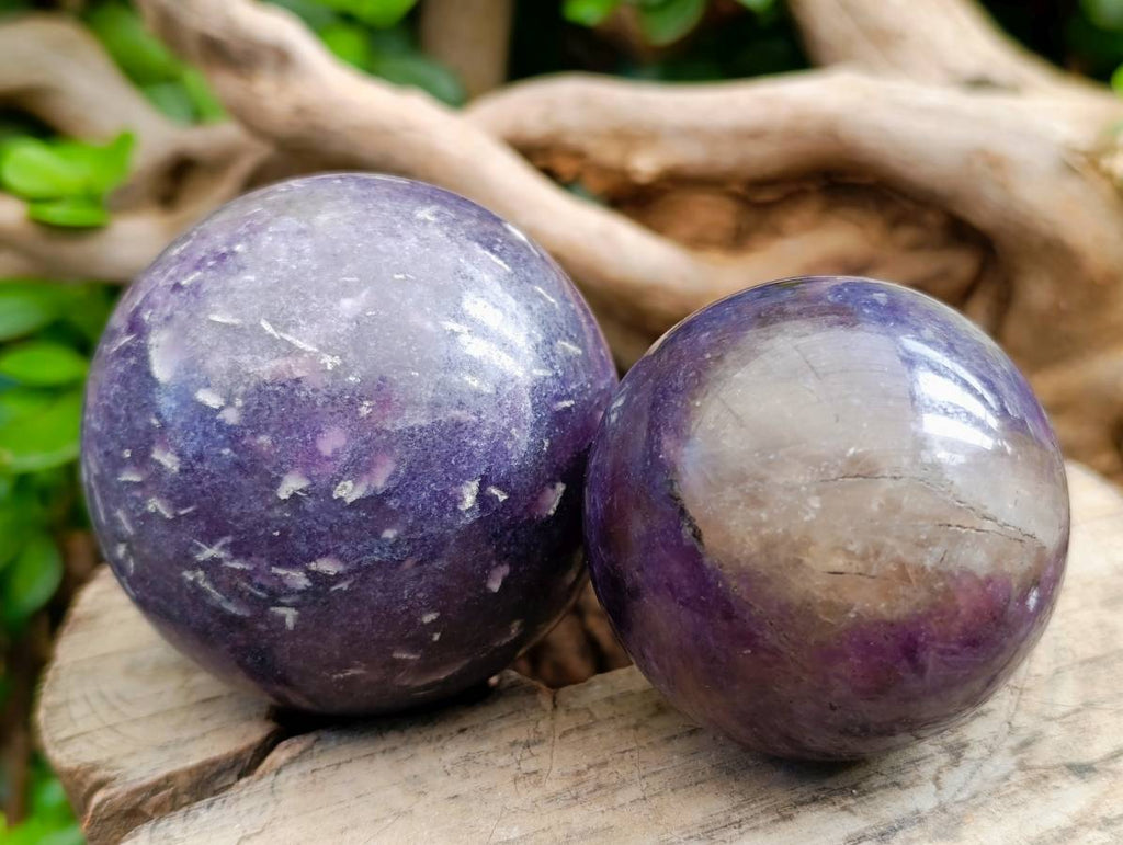 Polished Lepidolite Spheres x 6 From Madagascar - Toprock Gemstones and Minerals 
