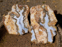 Polished Blue Lace Agate With Crazy Lace x 3 From Namibia - Toprock Gemstones and Minerals 