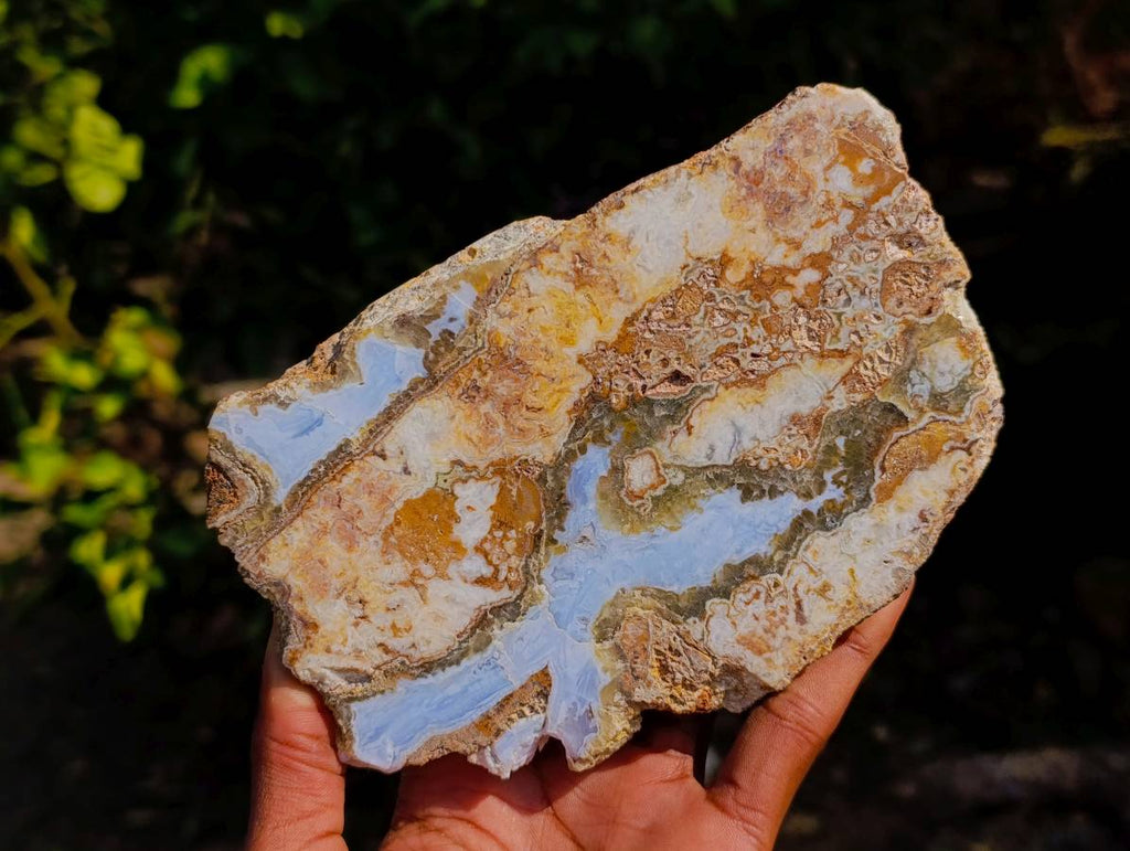 Polished Blue Lace Agate With Crazy Lace x 3 From Namibia - Toprock Gemstones and Minerals 