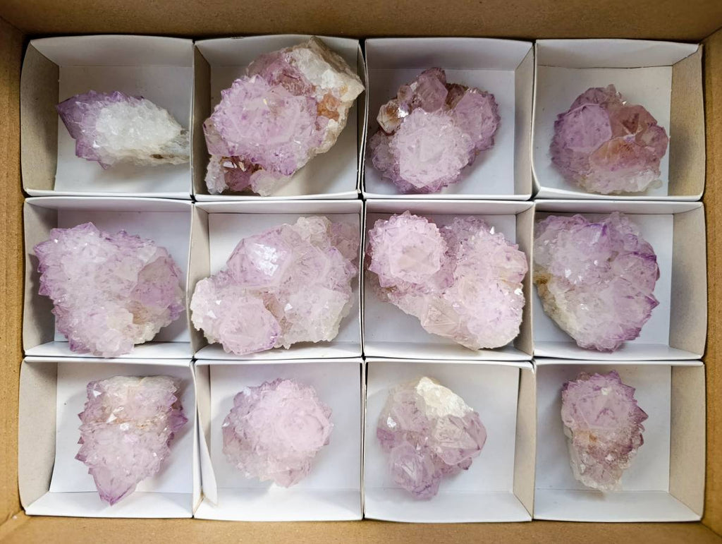 Natural Amethyst Spirit Quartz Clusters x 12 From Boekenhouthoek, South Africa - Toprock Gemstones and Minerals 