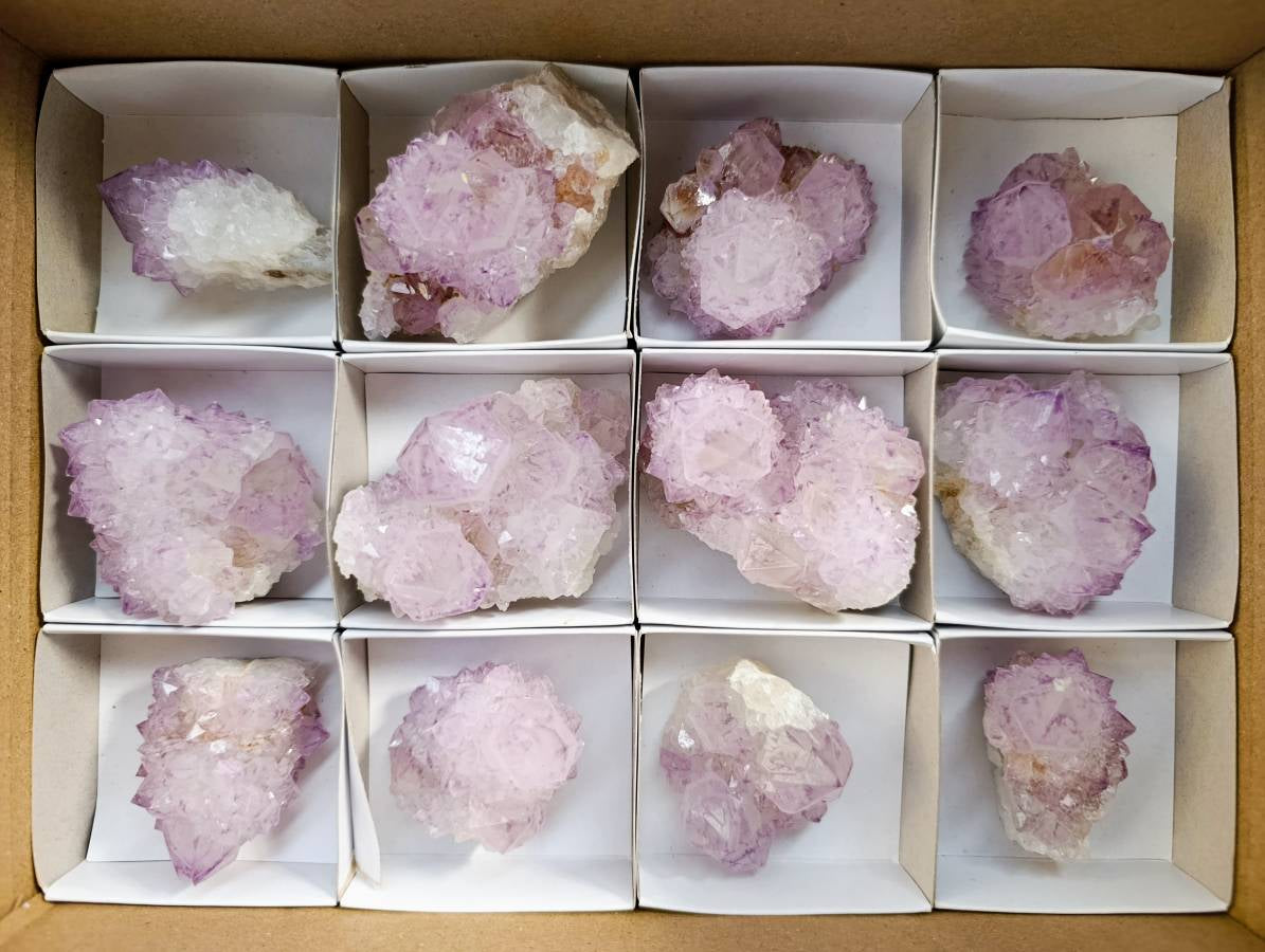 Natural Amethyst Spirit Quartz Clusters x 12 From Boekenhouthoek, South Africa - Toprock Gemstones and Minerals 