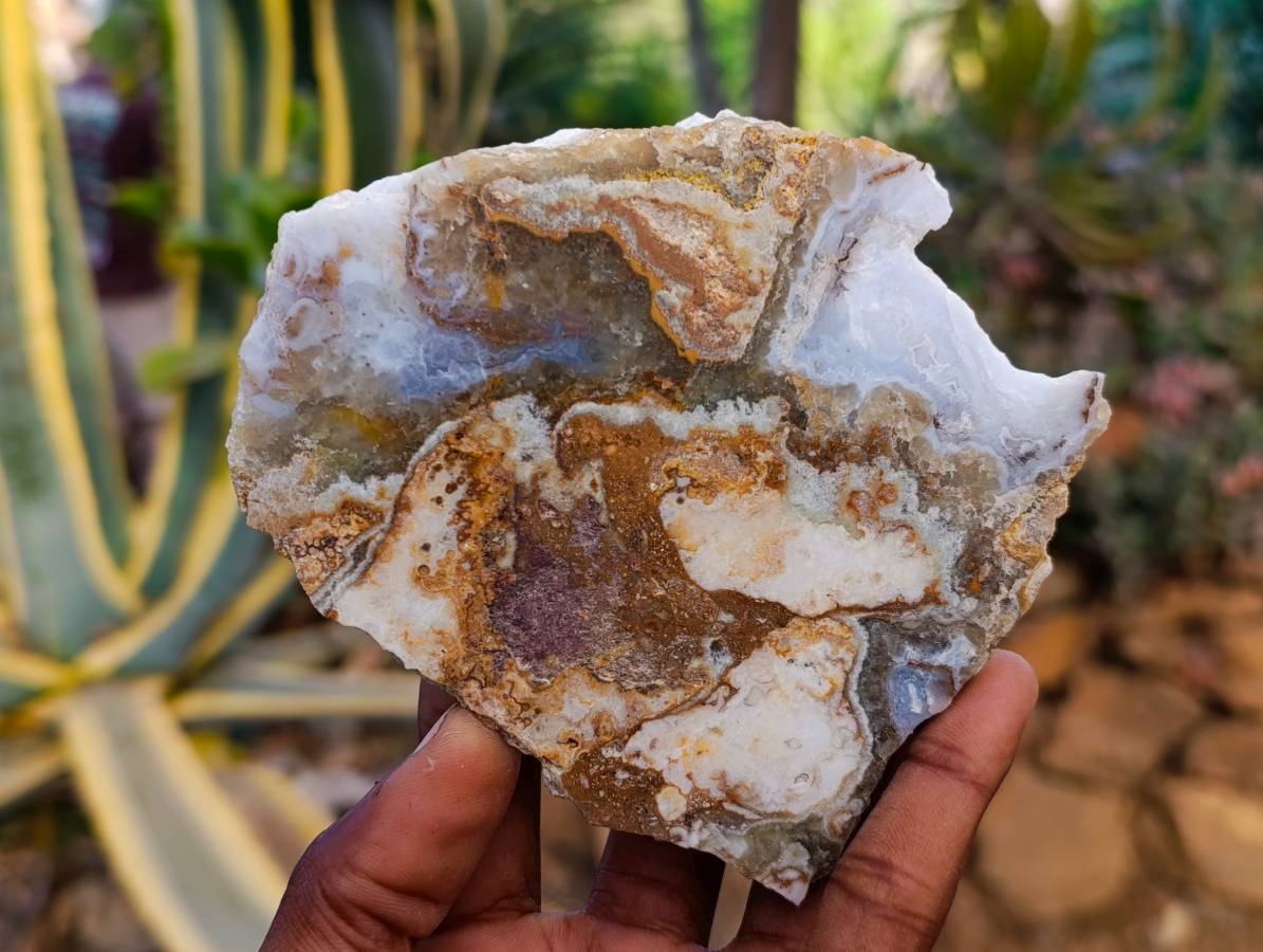 Polished Blue Lace Agate With Crazy Lace x 4 From Namibia - Toprock Gemstones and Minerals 