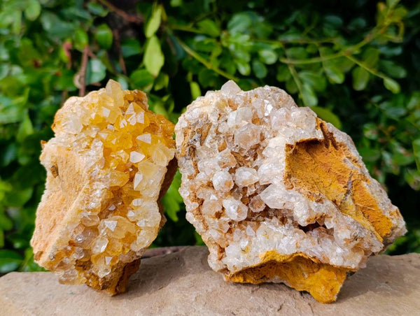 Natural Limonite Quartz Clusters x 4 From Solwezi, Zambia - Toprock Gemstones and Minerals 