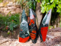 Polished Bloodstone Points x 3 From Swaziland - Toprock Gemstones and Minerals 