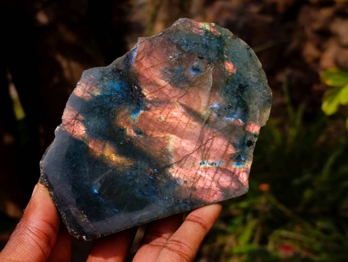 Polished Labradorite On Side Polished x 6 From Tulear, Madagascar - Toprock Gemstones and Minerals 