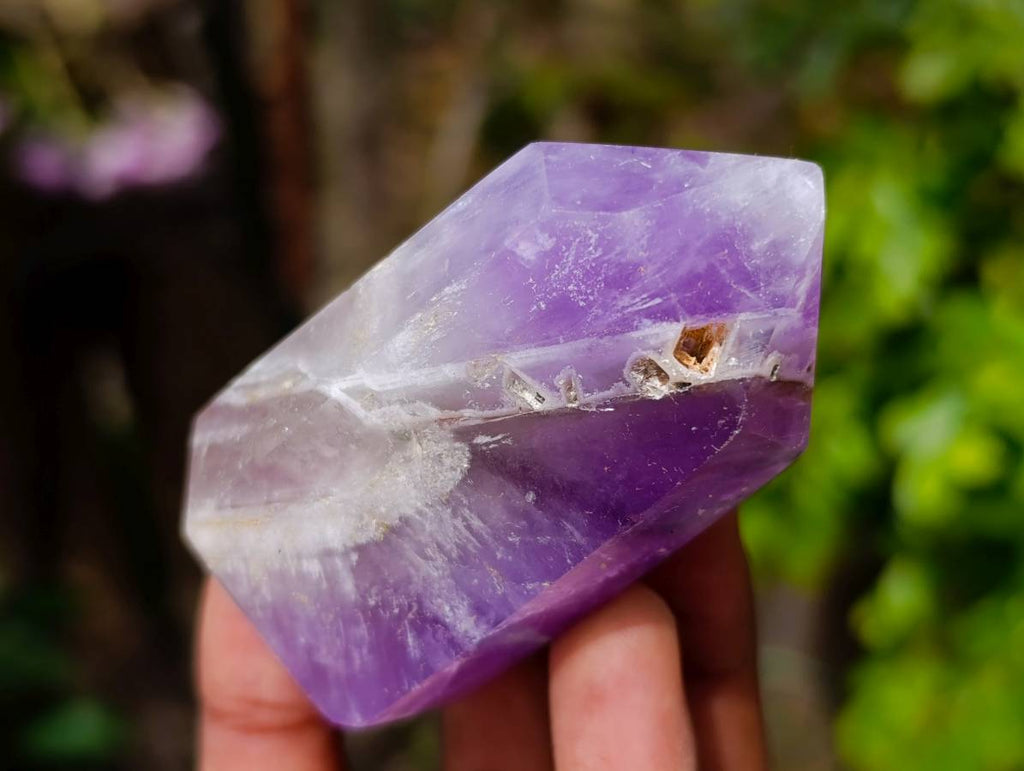 Polished Chevron Amethyst Points x 12 From Zambia - Toprock Gemstones and Minerals 