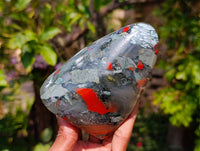Polished Bloodstone Standing Free Forms x 3 From Swaziland - Toprock Gemstones and Minerals 