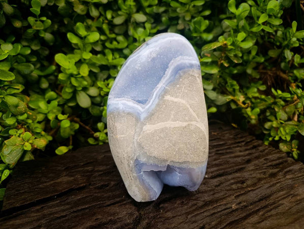 Polished Blue Lace Agate Standing Free Form x 1 From Nsanje, Malawi - Toprock Gemstones and Minerals 