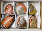Polished Polychrome Jasper Standing Free Forms x 6 From NW Coast, Madagascar - Toprock Gemstones and Minerals 