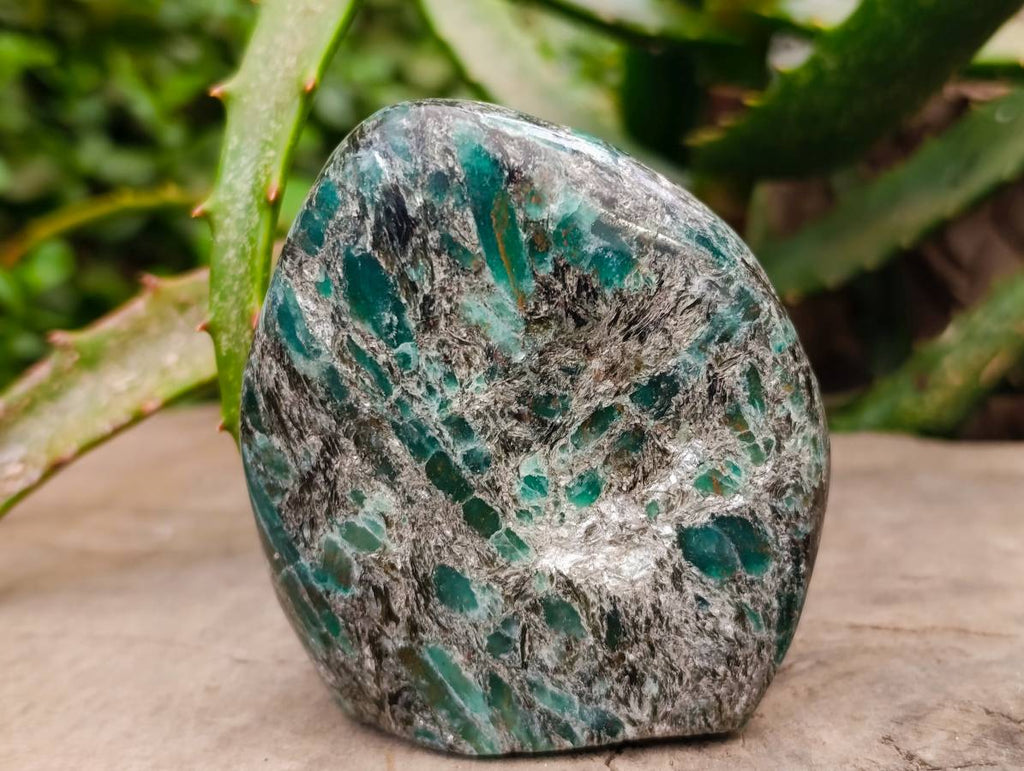 Polished Emerald Mica 'Mutokolite' Standing Free Forms x 2 From Mutoko, Zimbabwe - Toprock Gemstones and Minerals 