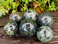 Polished Stromatolite Spheres x 6 From Katsepy, Madagascar - Toprock Gemstones and Minerals 