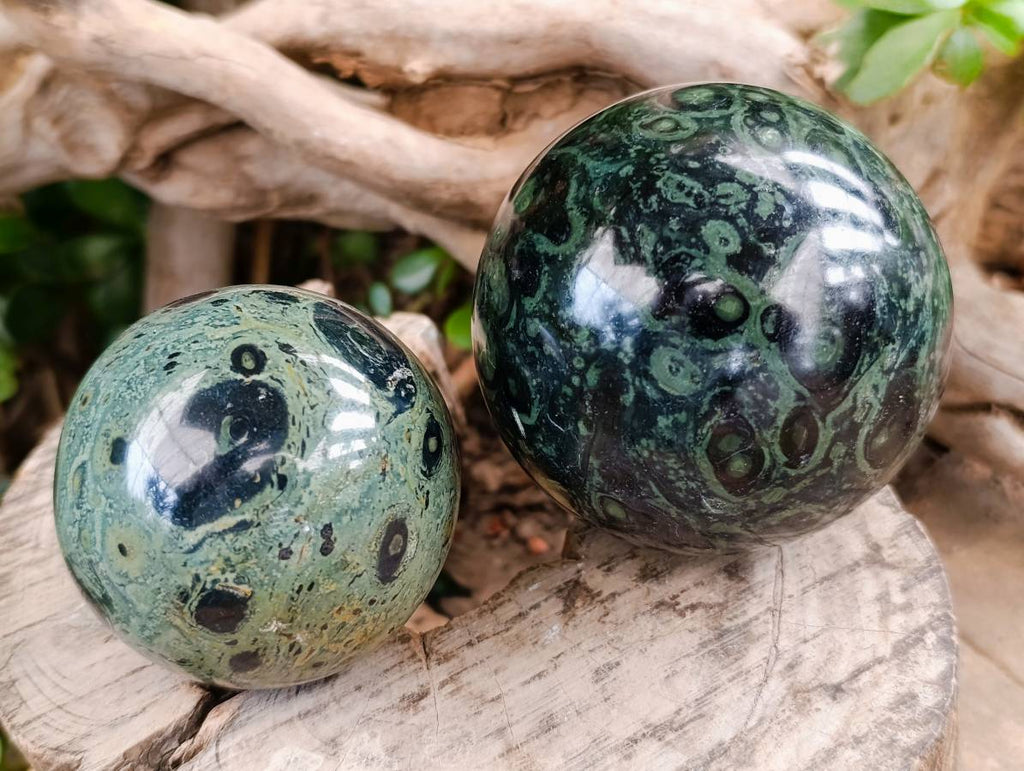 Polished Stromatolite Spheres x 6 From Katsepy, Madagascar - Toprock Gemstones and Minerals 