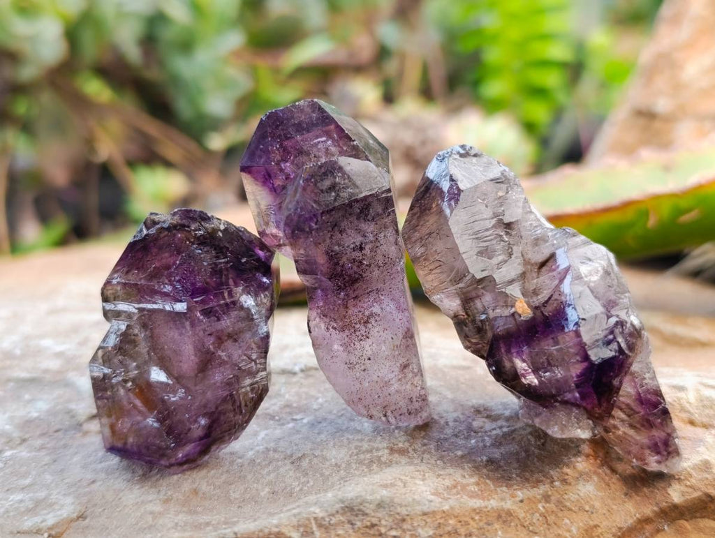 Natural Window Amethyst Crystals x 12 From Chiredzi, Zimbabwe - Toprock Gemstones and Minerals 