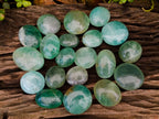 Polished Green Fluorite Palm Stones x 20 From Madagascar - Toprock Gemstones and Minerals 