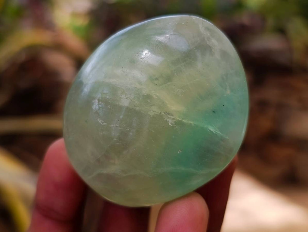 Polished Green Fluorite Palm Stones x 20 From Madagascar - Toprock Gemstones and Minerals 