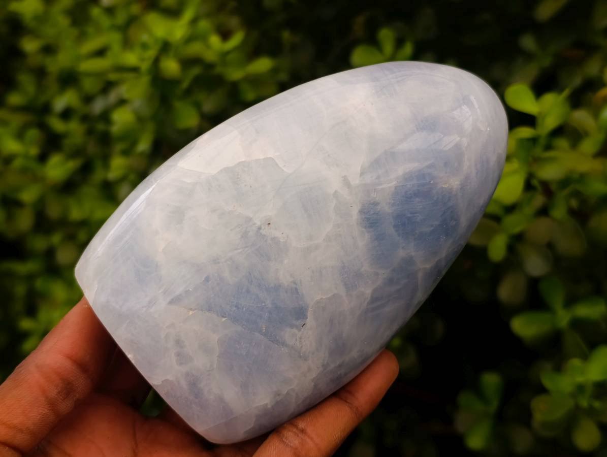 Polished Blue Calcite Standing Free Forms x 2 From Madagascar - Toprock Gemstones and Minerals 