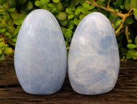Polished Blue Calcite Standing Free Forms x 2 From Madagascar - Toprock Gemstones and Minerals 