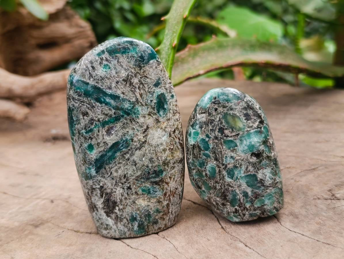 Polished Emerald Mica 'Mutokolite' Standing Free Forms x 6 From Mutoko, Zimbabwe - Toprock Gemstones and Minerals 