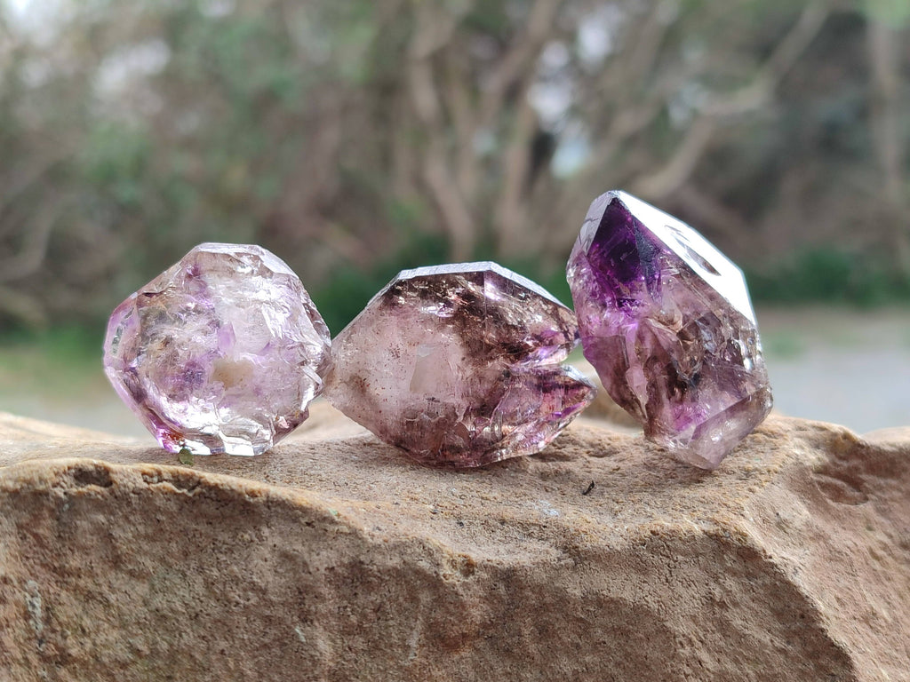 Natural Window Amethyst Crystals x 20 From Chiredzi, Zimbabwe - Toprock Gemstones and Minerals 