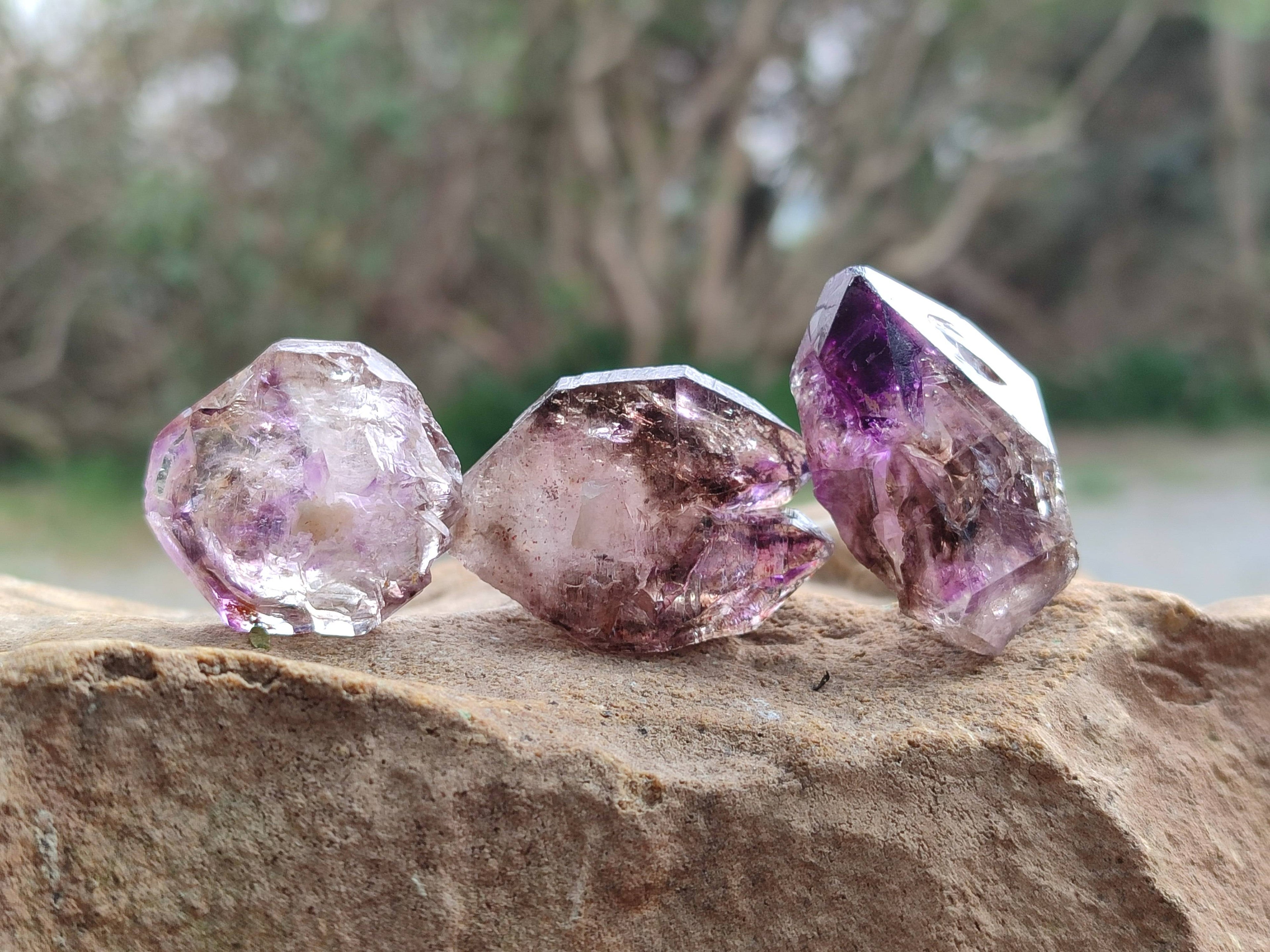Natural Window Amethyst Crystals x 20 From Chiredzi, Zimbabwe - Toprock Gemstones and Minerals 