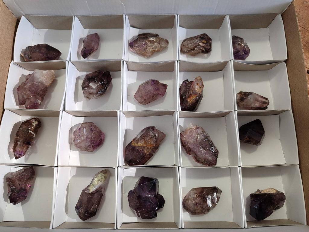 Natural Window Amethyst Crystals x 20 From Chiredzi, Zimbabwe - Toprock Gemstones and Minerals 