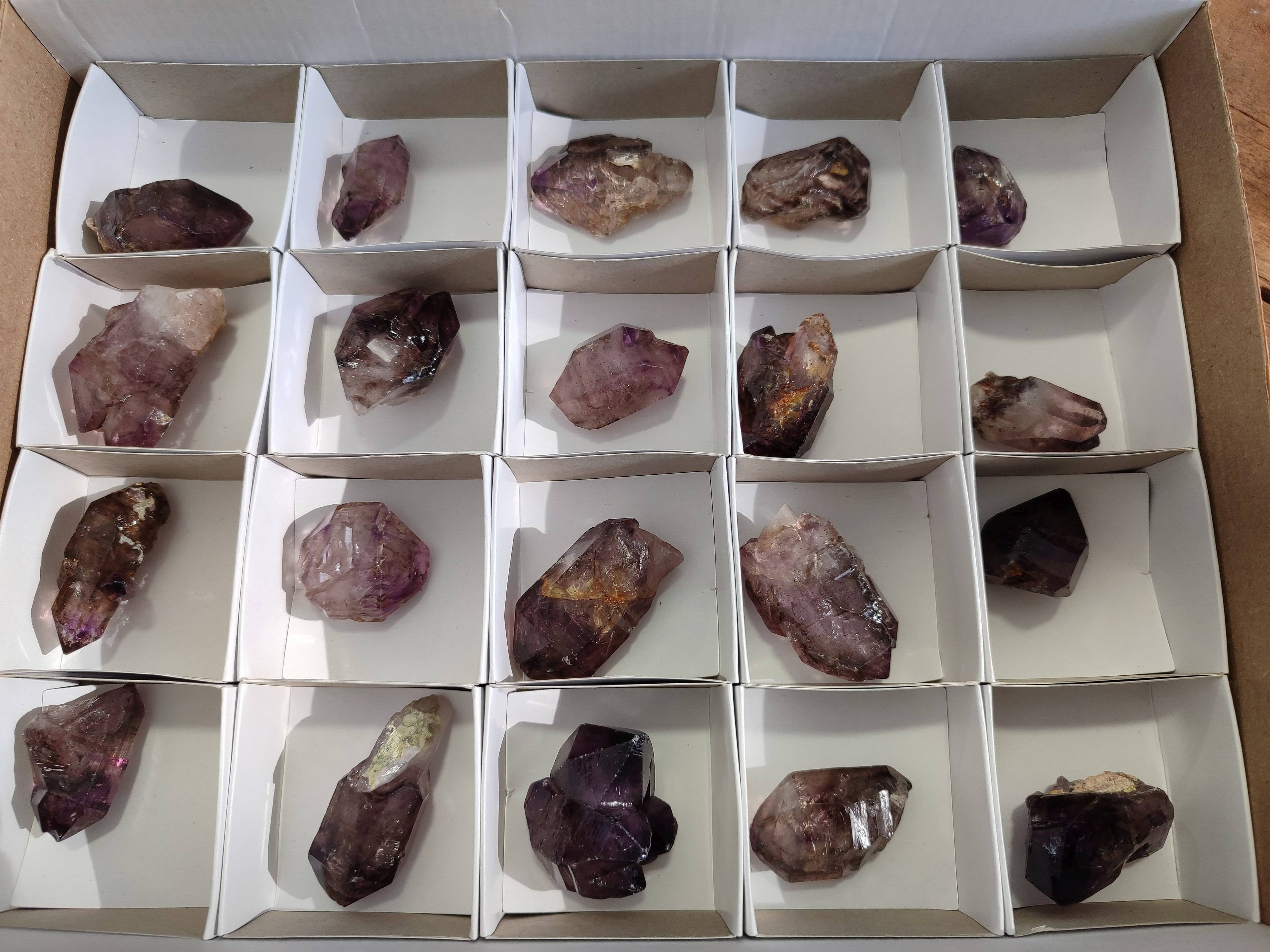 Natural Window Amethyst Crystals x 20 From Chiredzi, Zimbabwe - Toprock Gemstones and Minerals 