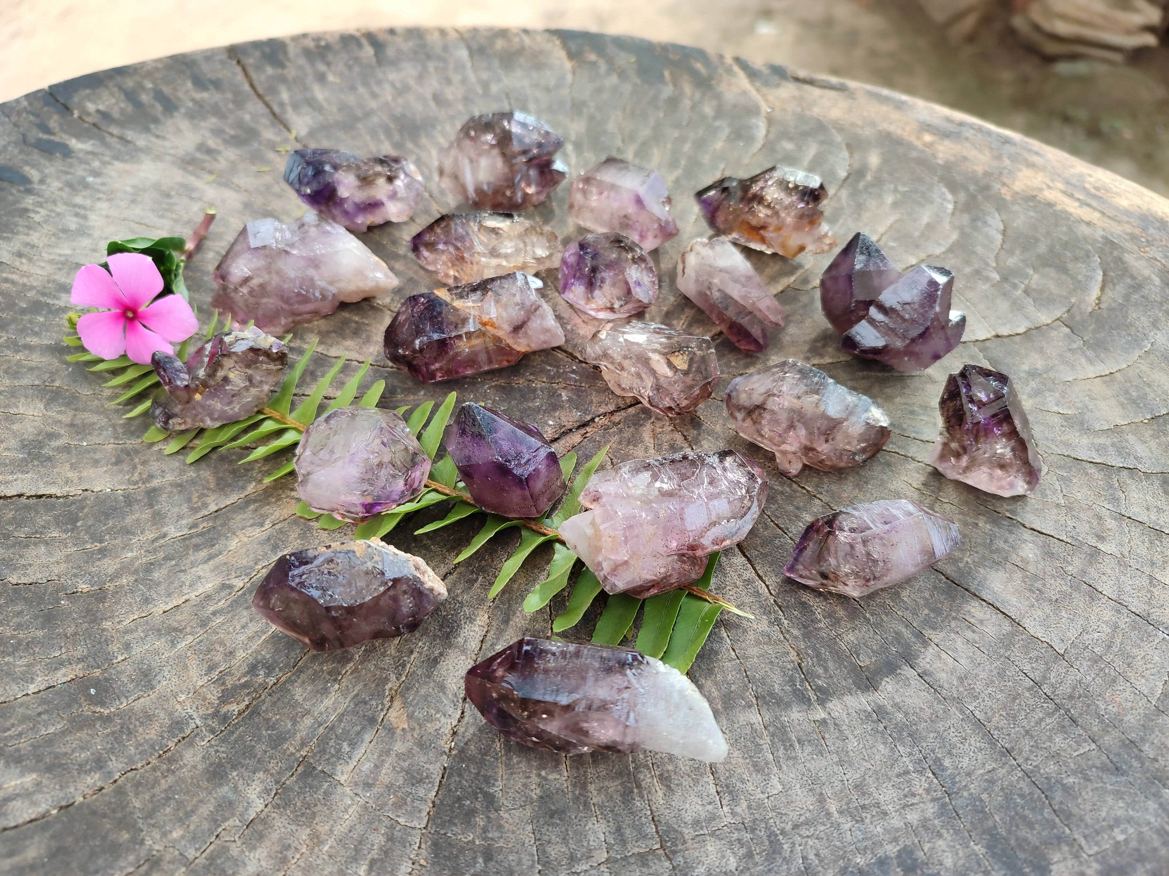 Natural Window Amethyst Crystals x 20 From Chiredzi, Zimbabwe - Toprock Gemstones and Minerals 