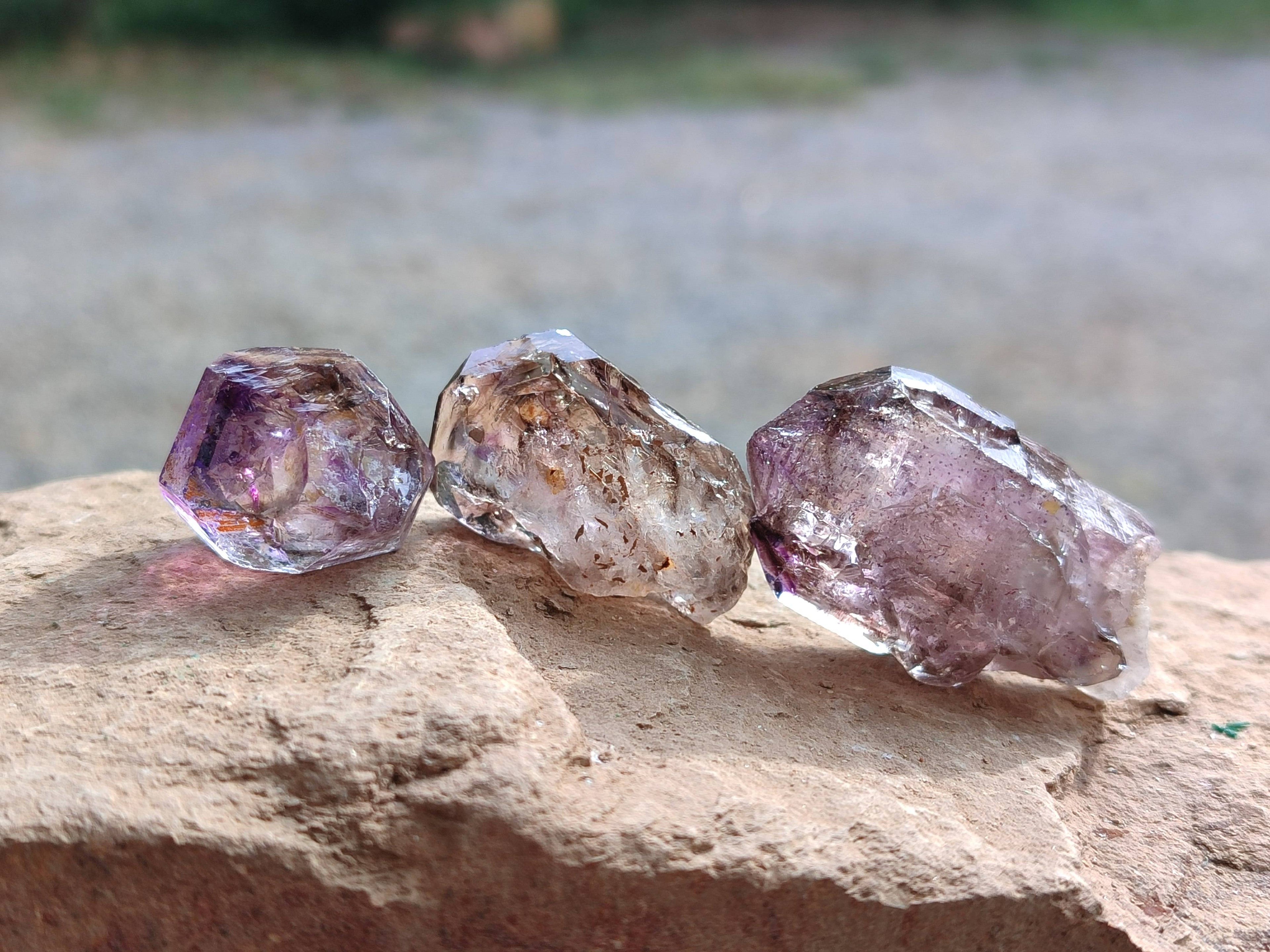 Natural Window Amethyst Crystals x 20 From Chiredzi, Zimbabwe - Toprock Gemstones and Minerals 