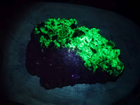 Natural Fluorescent Hyalite Opal On Smokey Quartz And Black Tourmaline Specimen x 1 From Erongo, Namibia - Toprock Gemstones and Minerals 