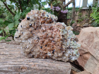 Natural Fluorescent Hyalite Opal On Smokey Quartz And Black Tourmaline Specimen x 1 From Erongo, Namibia - Toprock Gemstones and Minerals 