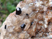 Natural Fluorescent Hyalite Opal On Smokey Quartz And Black Tourmaline Specimen x 1 From Erongo, Namibia - Toprock Gemstones and Minerals 