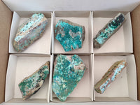 Natural Drusy Coated Chrysocolla Specimens x 6 From Likasi Mine, Congo - Toprock Gemstones and Minerals 