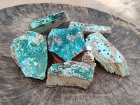 Natural Drusy Coated Chrysocolla Specimens x 6 From Likasi Mine, Congo - Toprock Gemstones and Minerals 