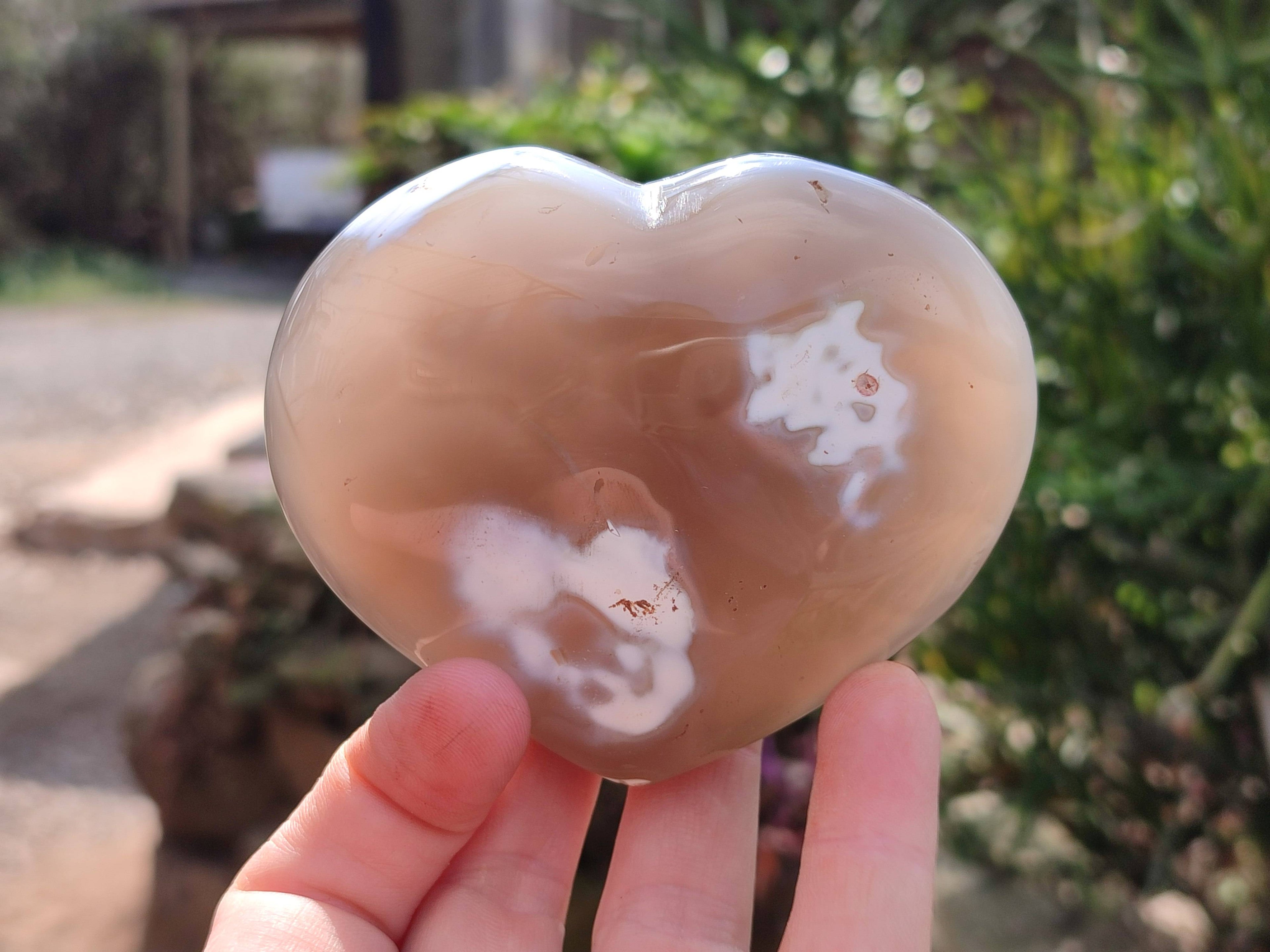 Polished Banded Agate Standing Free Forms, Hearts, Flames x 6 From Madagascar - Toprock Gemstones and Minerals 