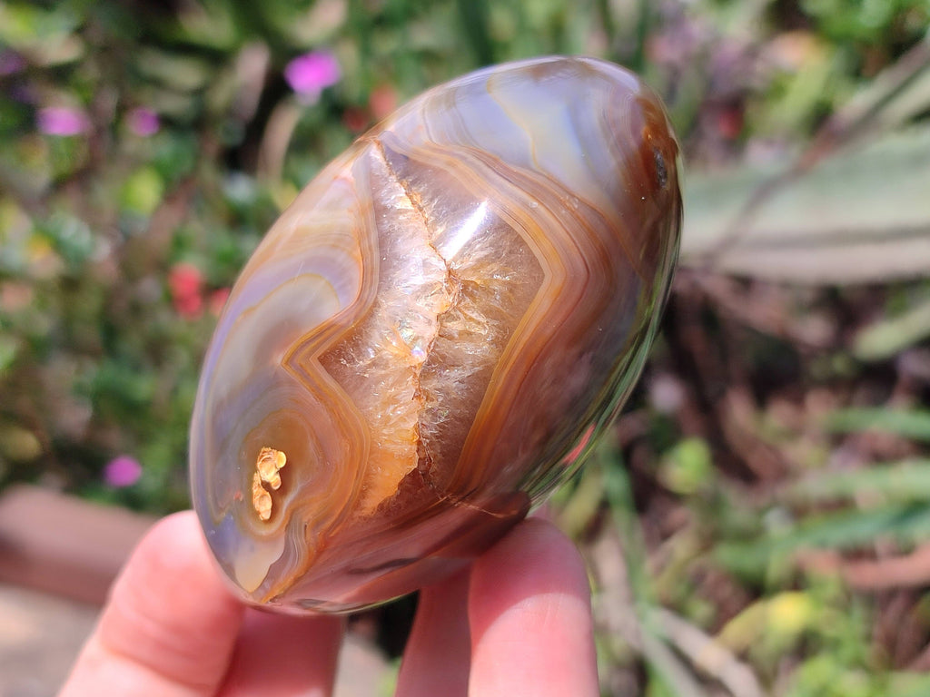 Polished Banded Agate Standing Free Forms, Hearts, Flames x 6 From Madagascar - Toprock Gemstones and Minerals 