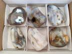 Polished Banded Agate Standing Free Forms, Hearts, Flames x 6 From Madagascar - Toprock Gemstones and Minerals 