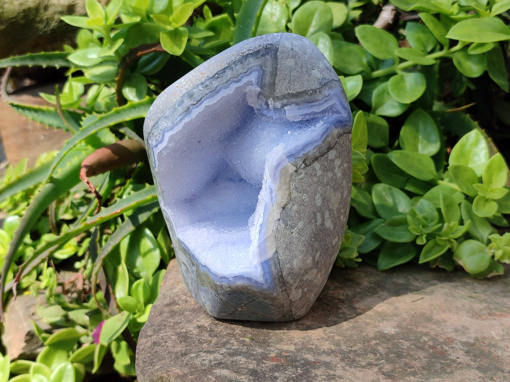 Polished Blue Lace Agate Standing Free Form x 1 From Nsanje, Malawi - Toprock Gemstones and Minerals 