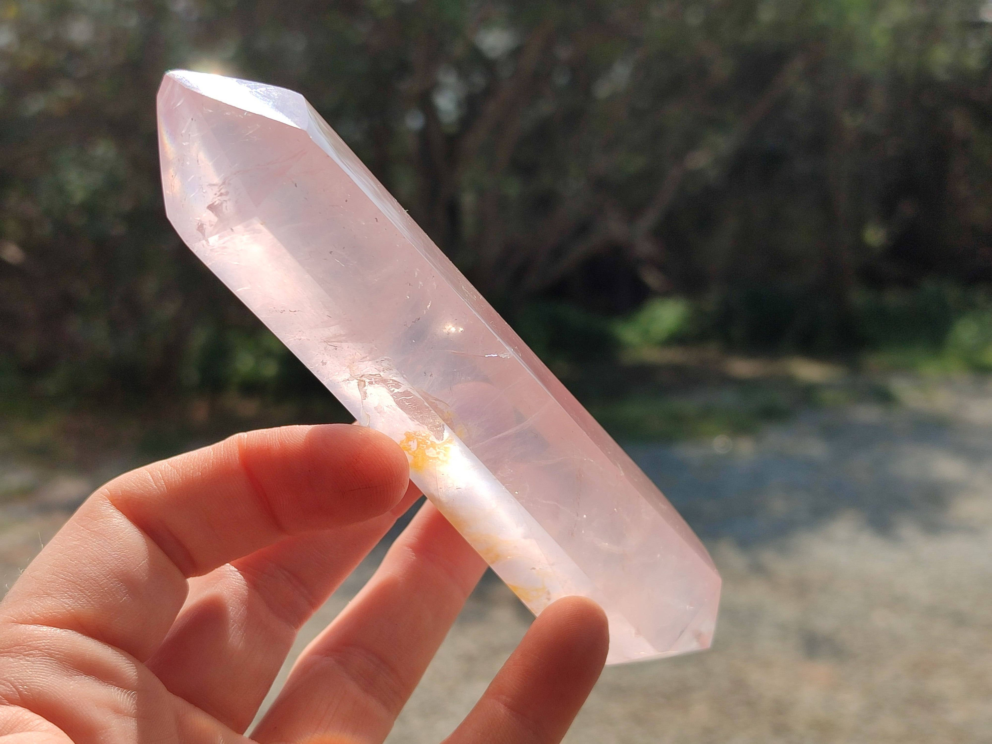 Polished Gemmy Double Terminated Rose Quartz Points x 3 From Madagascar - Toprock Gemstones and Minerals 