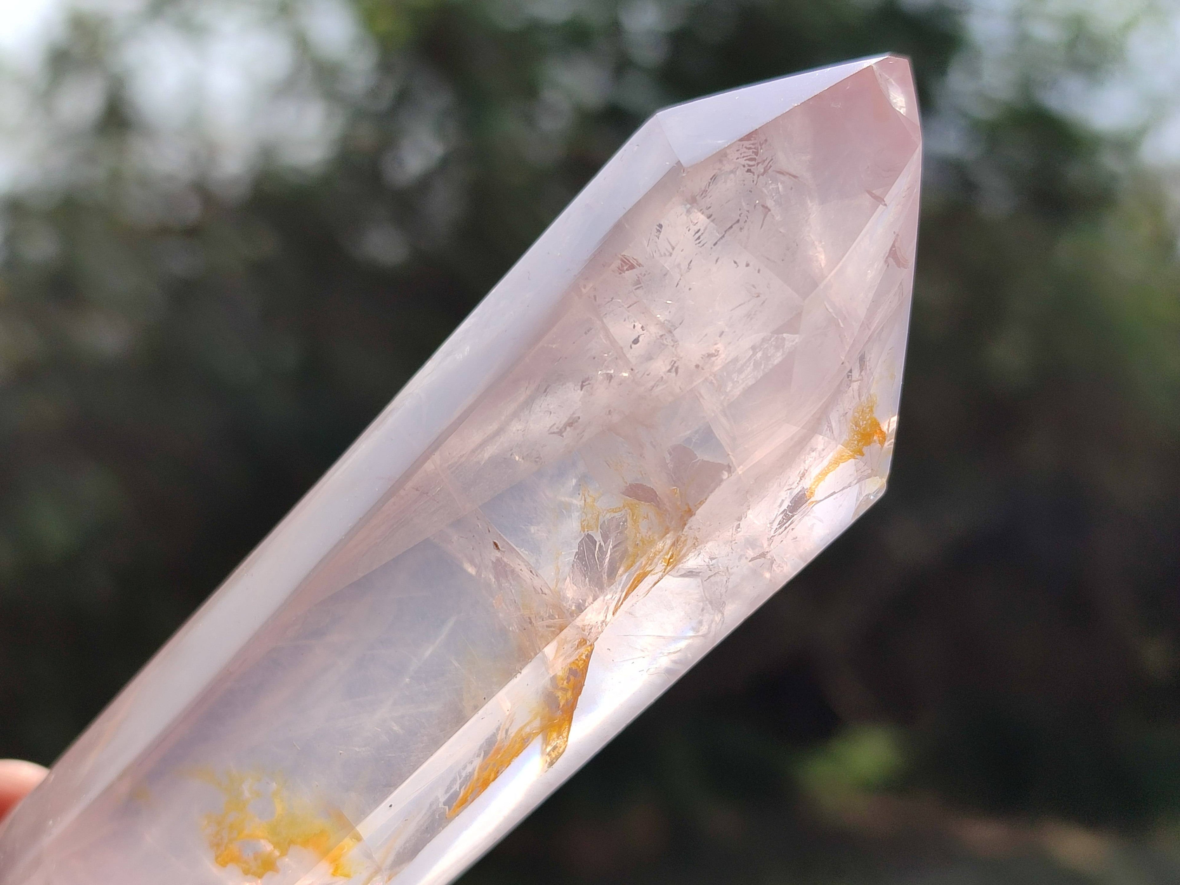 Polished Gemmy Double Terminated Rose Quartz Points x 3 From Madagascar - Toprock Gemstones and Minerals 