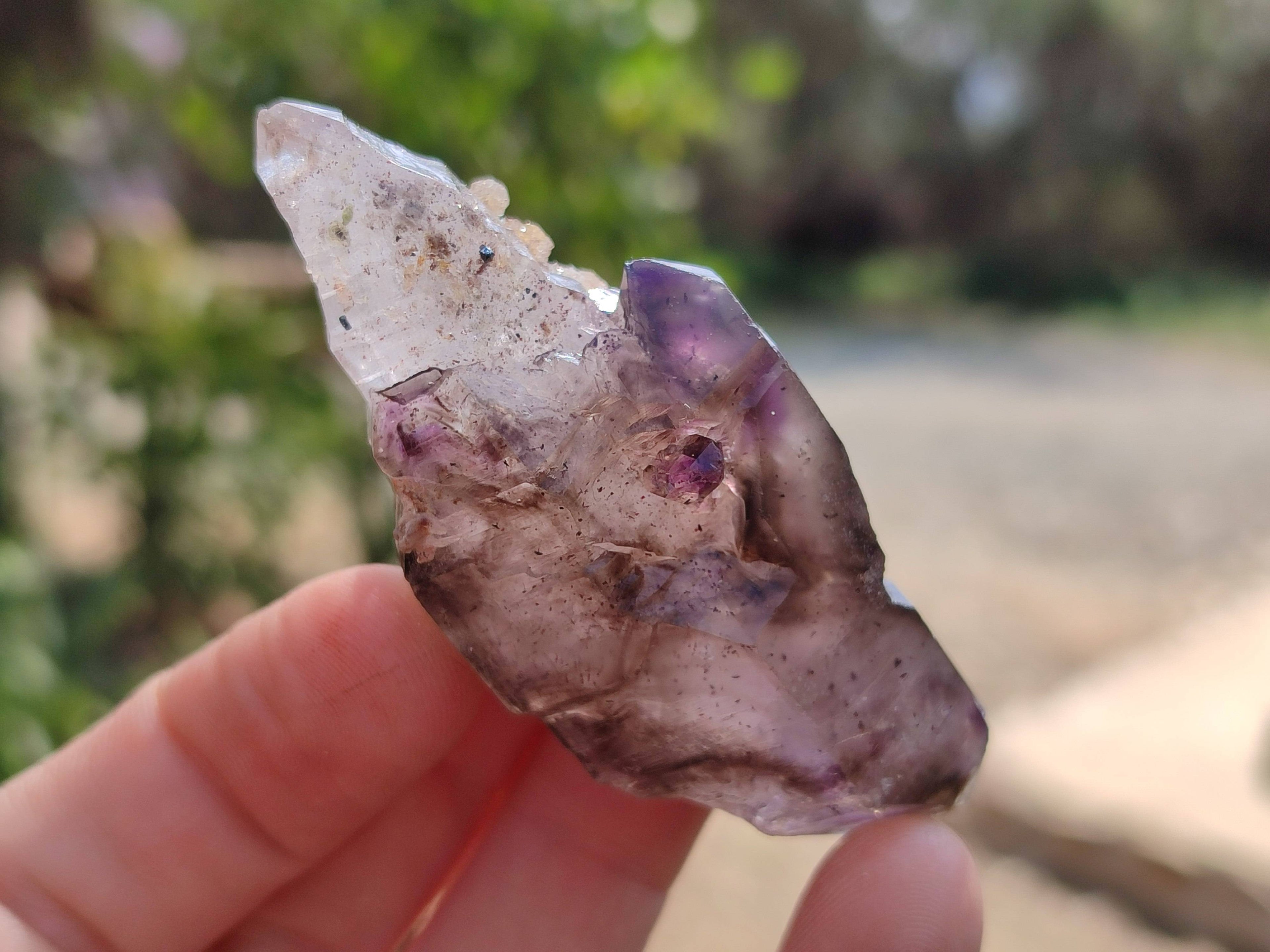 Natural Window Amethyst Crystals x 6 From Chiredzi, Zimbabwe - Toprock Gemstones and Minerals 