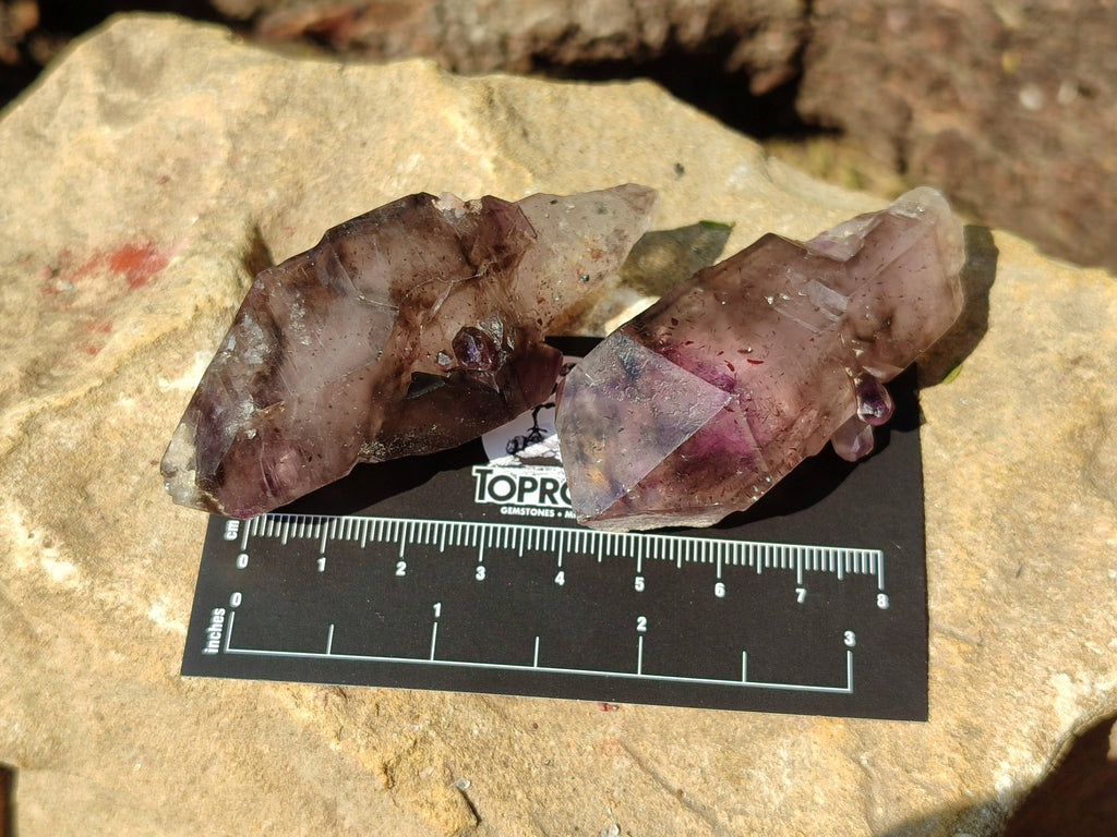 Natural Window Amethyst Crystals x 6 From Chiredzi, Zimbabwe - Toprock Gemstones and Minerals 