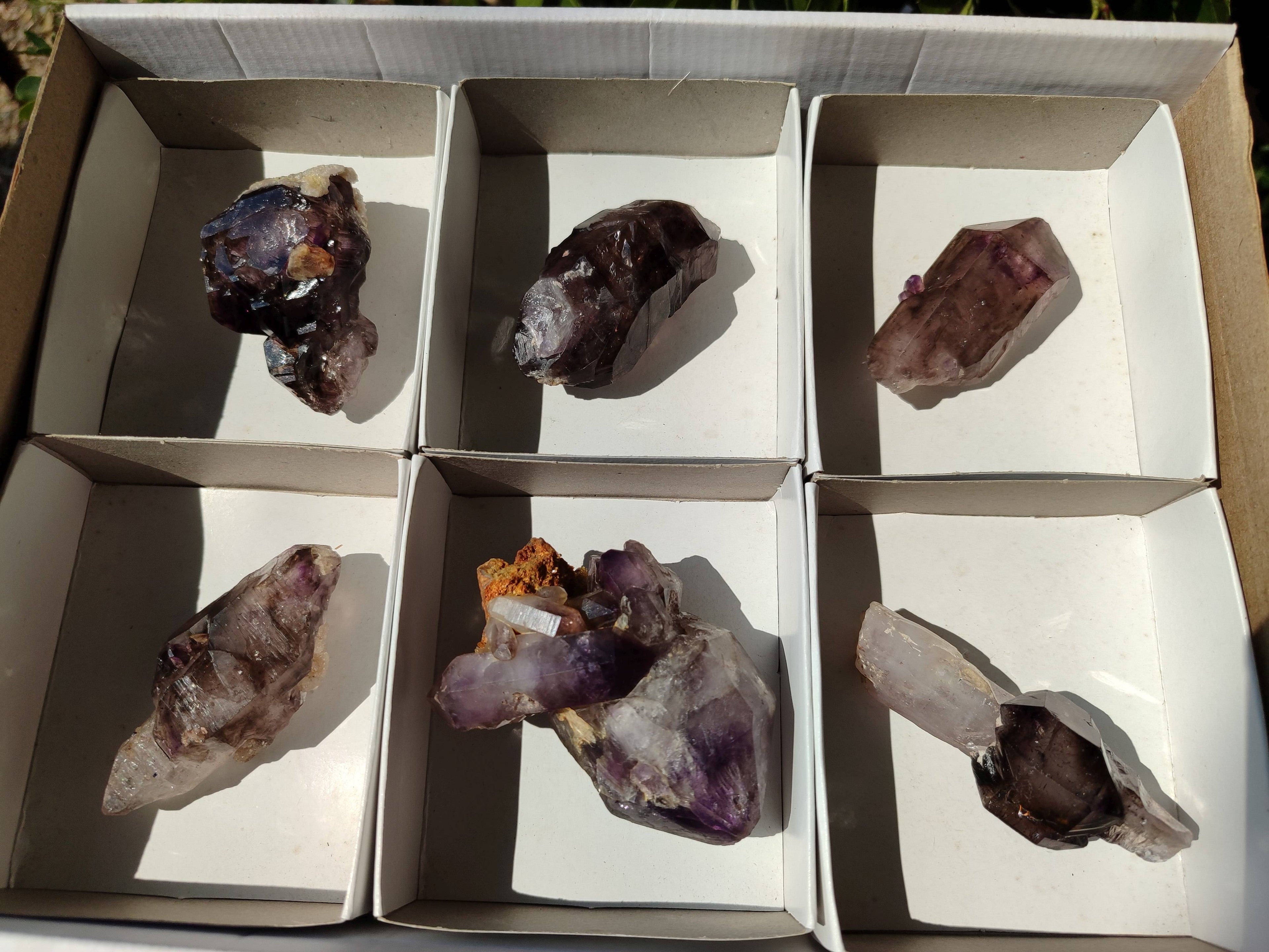 Natural Window Amethyst Crystals x 6 From Chiredzi, Zimbabwe - Toprock Gemstones and Minerals 