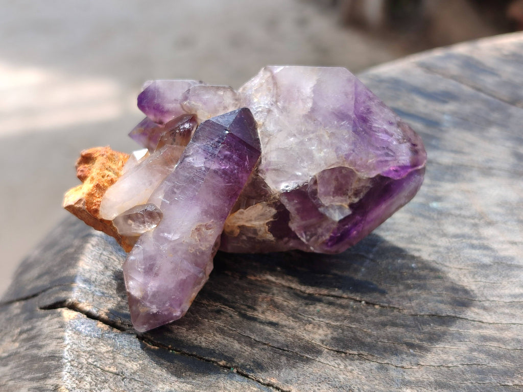 Natural Window Amethyst Crystals x 6 From Chiredzi, Zimbabwe - Toprock Gemstones and Minerals 